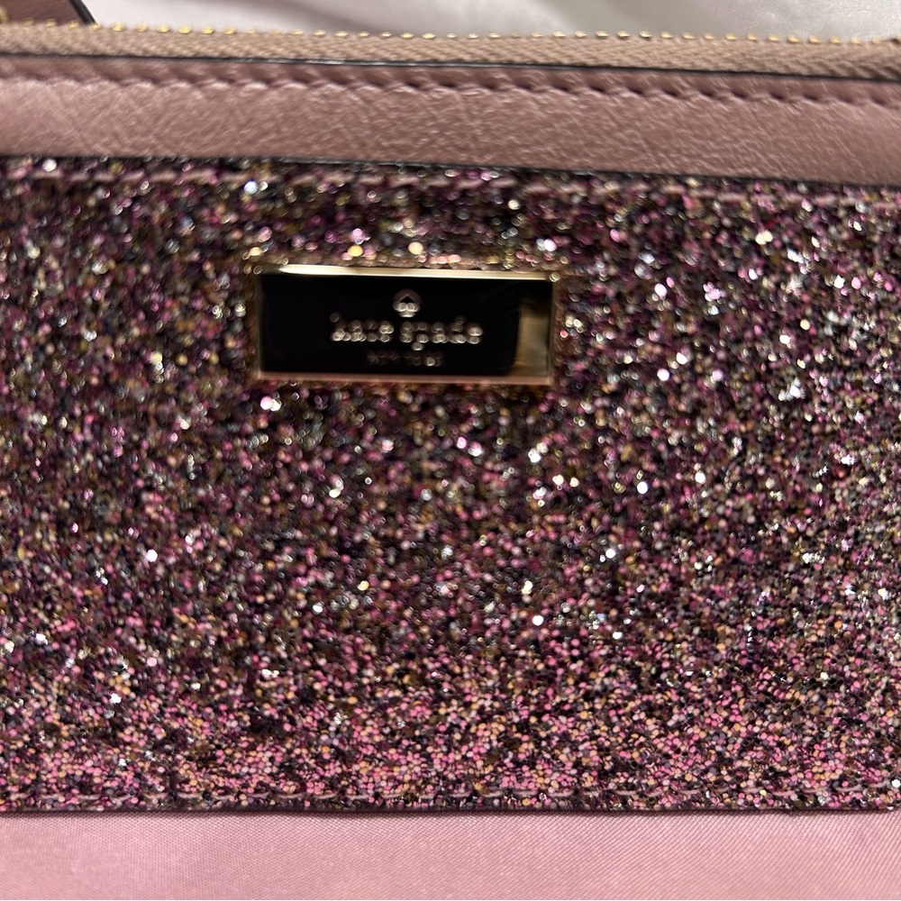 Kate Spade pink/rose gold Sunset Lane Adi coin zip mini wallet. NWT. - Picture 4 of 9